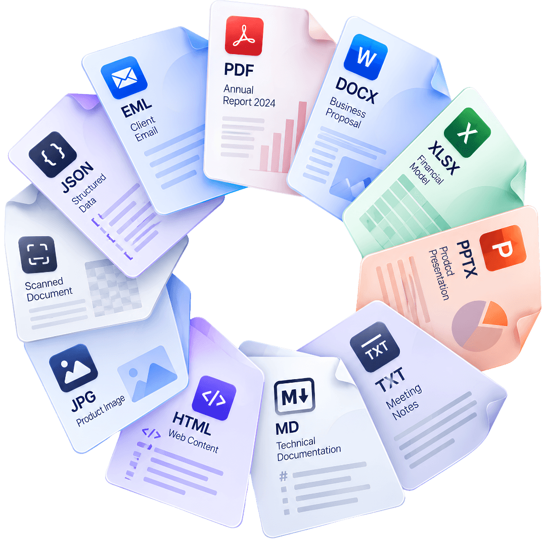DocxIntel platform mark representing six document intelligence capabilities in a single deployment